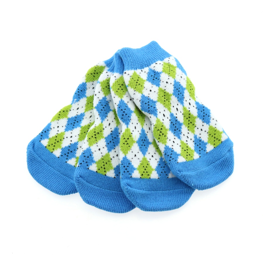 non-skid-dog-socks-blue-green-argyle-3820