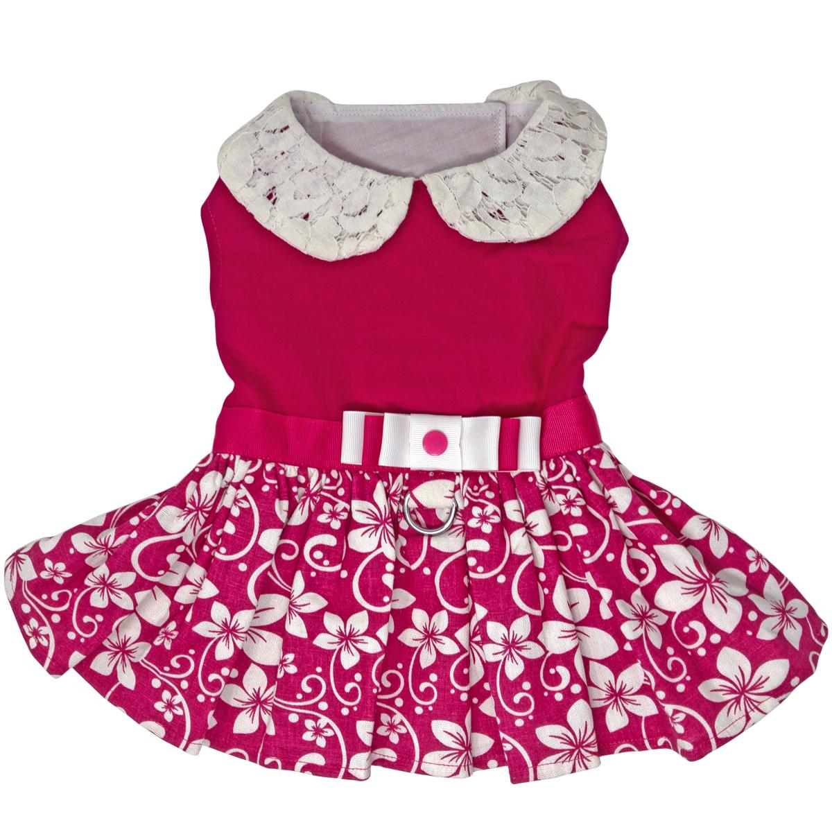 pink-hibiscus-dog-dress-with-matching-leash-7556